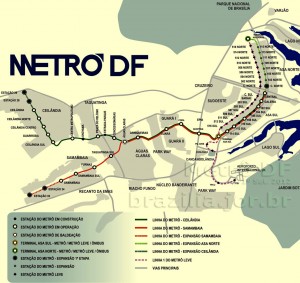 Mapa Linhas Metro DF