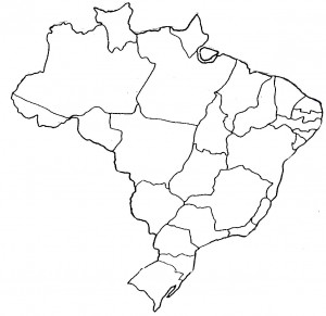 Mapa do Brasil Preto e Branco