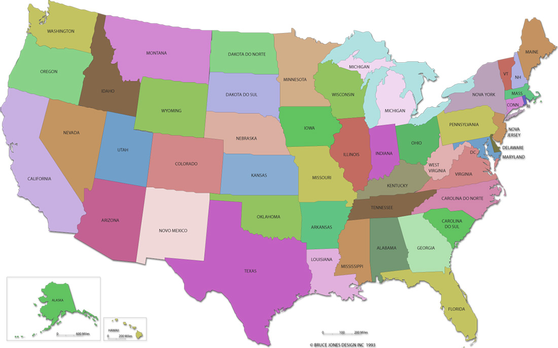 Mapa Dos Estados Unidosminuto Ligado 4262