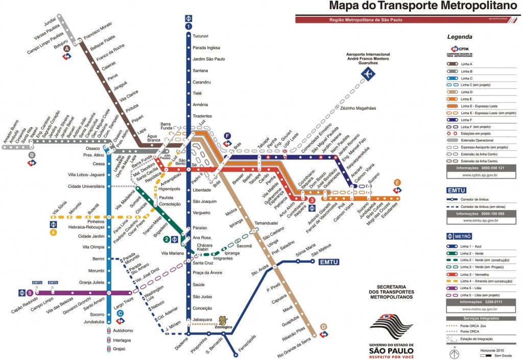 Mapa Metro são paulo