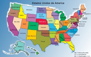 Mapa dos Estados Unidos da America
