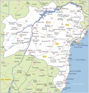 Mapa Bahia e Salvador