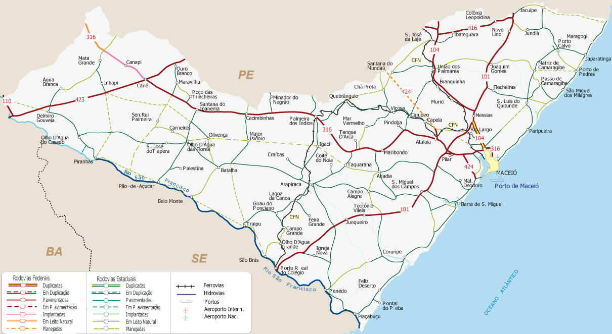 Mapa De Alagoas - Minuto LigadoMinuto Ligado