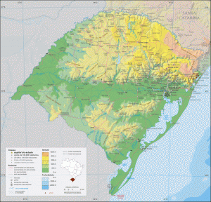 Mapa Geografico do  Rio Grande do Sul