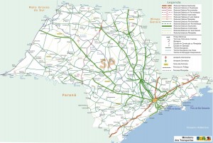 Mapa Rodoviario do Estado de São Paulo