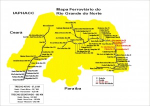 Mapa ferroviario de Rio Grande do Norte