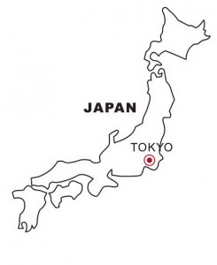 Mapa Japão para colorir
