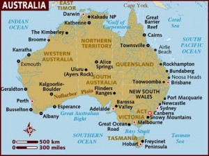 mapa da australia