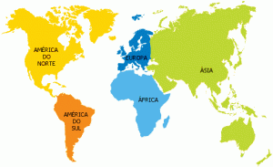 mapa dos continentes