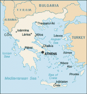 mapa da grécia