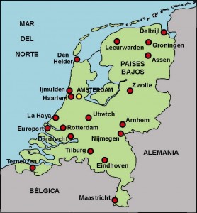 mapa da holanda