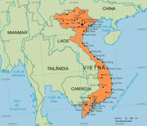 mapa do vietnã
