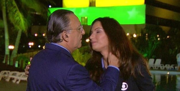 TV – Galvão Bueno e Poeta quase se beijam ao vivo no JN