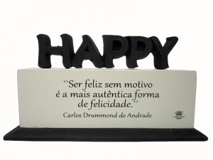 Palavra de Mesa Happy em MDF