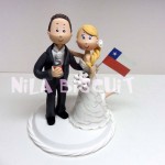 Bonecos do bolo de casamento com noiva colombiana