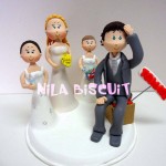 Miniatura personalizada dos noivos com filhas