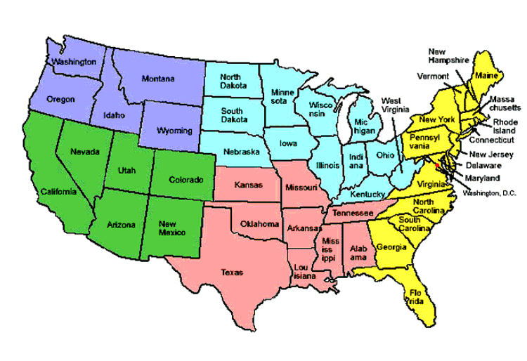Mapa dos Estados Unidos da America - Minuto LigadoMinuto Ligado