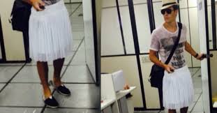 Rodrigo Faro usa saia para ir ao trabalho