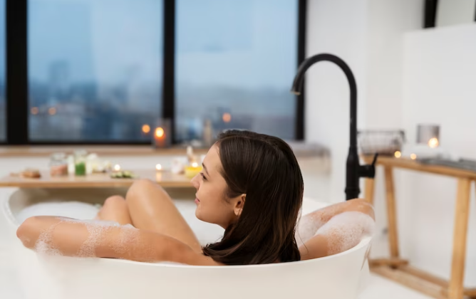 As banheiras podem ser usadas na construção do design interior de um hotel e deixa o ambiente ainda mais charmoso!